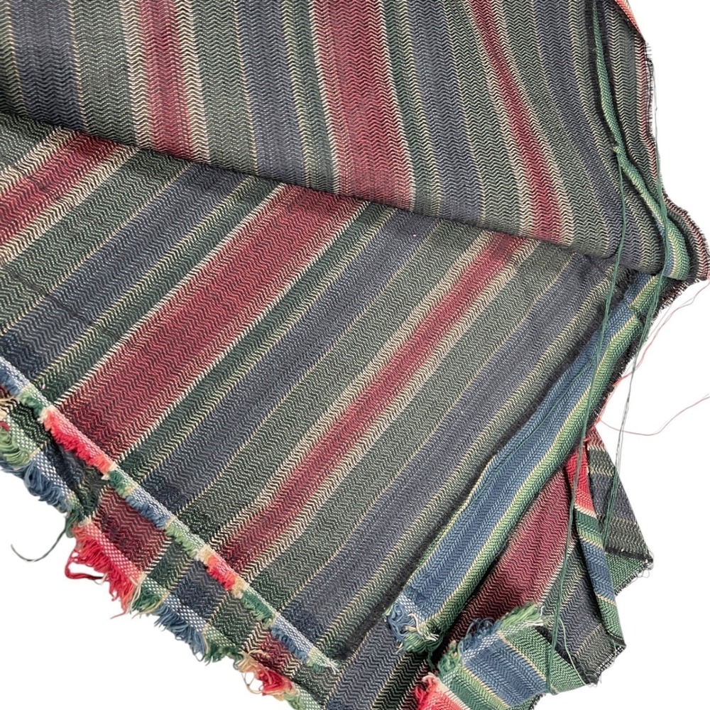 52x33in Multicolor Striped Woven Fabric‎ Remnant Chevron Rustic Cabin Boho